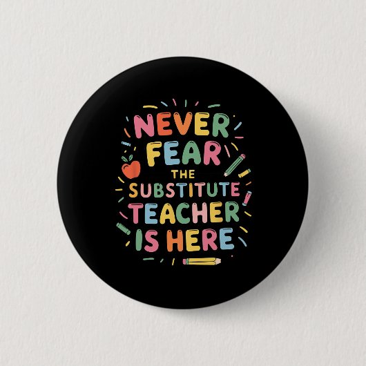 Vervangend docent en vervangend docent squad ronde button 5,7 cm (Voorkant)