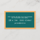 Vervangend leraar schoolbord contactkaartje (Achterkant)