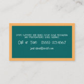 Vervangend leraar schoolbord visitekaartje (Achterkant)