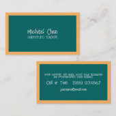 Vervangend leraar schoolbord visitekaartje (Voorkant / Achterkant)