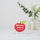 Vervangende leraar Red Apple Vierkante Visitekaartje (Staand voorkant)