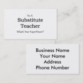 vervangende leraar visitekaartje (Voorkant / Achterkant)