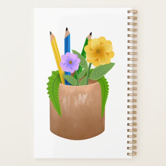 Vervangende School Leraar Potloden Bloemen Klein Planner (Achterkant)