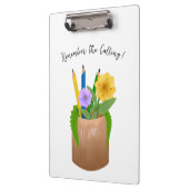 Vervangende School Leraar Potloden Bloemen Klembord (Links)
