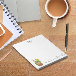 Vervangende School Leraar Potloden Bloemen Notitieblok