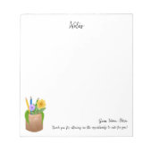 Vervangende School Leraar Potloden Bloemen Notitieblok (Voorkant)