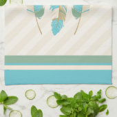 Vervangers op Cream, Blue en Green Theedoek (Gevouwen)