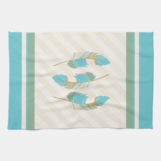 Vervangers op Cream, Blue en Green Theedoek (Horizontaal)