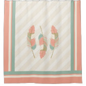 Vervangers op Cream, Coral en Mint Green Douchegordijn (Voorkant)