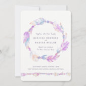 Vervangers paarse waterverf repetitie diner kaart (Voorkant)