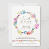 Vervangers roze waterverf, zestien uitnodigingen (Voorkant)