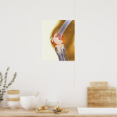 Vervanging knie. Röntgenfoto's, gekleurd, van een  Poster (Keuken)