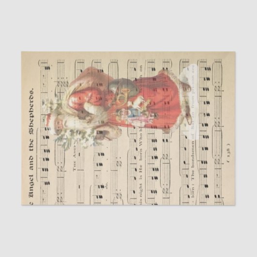 Vervanging van het vel voor kerstmuziek met flade  tissuepapier (Voorkant)