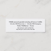 Vervanging van wilde dieren mini visitekaartje (Achterkant)