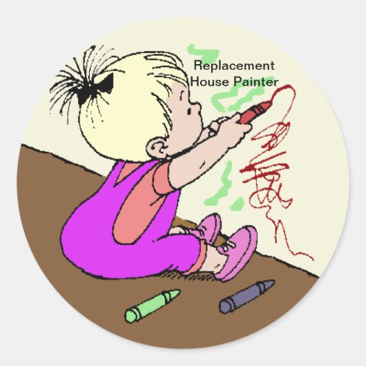 Vervangingshuisschilder Ronde Sticker (Voorkant)