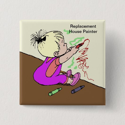 Vervangingshuisschilder Vierkante Button 5,1 Cm (Voorkant)