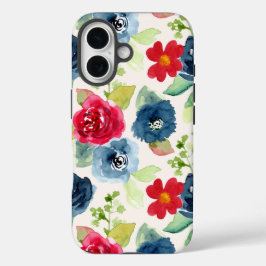 Vervederde bloemen gedrukt iPhone 16 hoesje