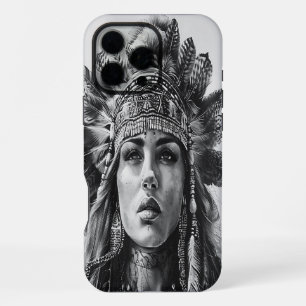 Vervederde Indiase krijger meisje in het daglicht iPhone 16 Pro Max Hoesje