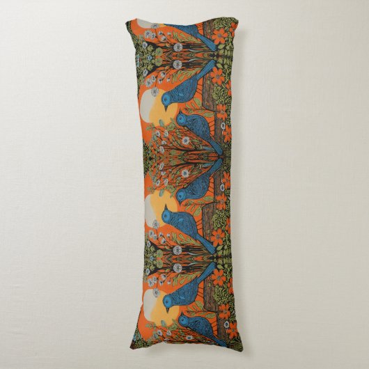 Vervederde Rust: Vogels Ontwerp Lichaamskussen (Voorkant Verticaal)