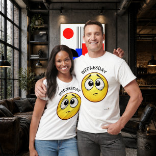 Verveeld Emoji Woensdag Stemming Design T-shirt