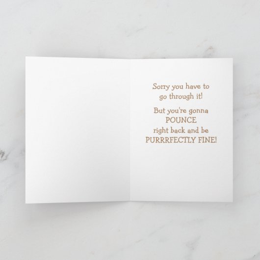 Verveeld met kanker grappige kat kaart (Binnen)