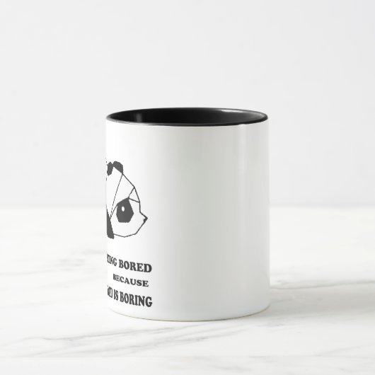 “Verveeld van saai te zijn” mok – Grappige panda-q (Midden)