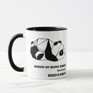“Verveeld van saai te zijn” mok – Grappige panda-q