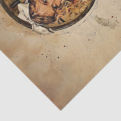 Verveelde Alice in Wonderland zittend op een padde Tissuepapier (Detail)