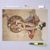 Verveelde Alice in Wonderland zittend op een padde Tissuepapier (Craft)