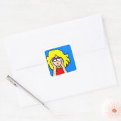 Verveelde Blondine  Vierkante Sticker (Envelop)