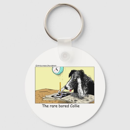 Verveelde Border Collie Grappige Cadeaus T-shirts Sleutelhanger (Voorkant)