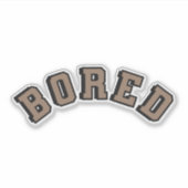 Verveelde bruine eenheidstekst sticker (Voorkant)