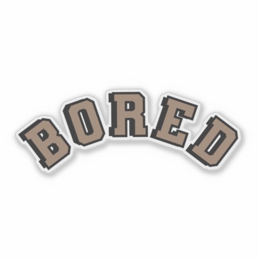 Verveelde bruine eenheidstekst sticker (Voorkant)