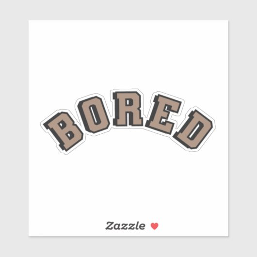 Verveelde bruine eenheidstekst sticker (Vel)