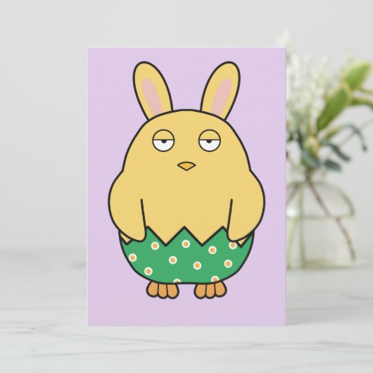 Verveelde Bunny Chick 02 Kaart (Staand voorkant)