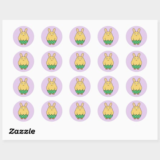Verveelde Bunny Chick 02 Ronde Sticker (Vel)