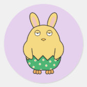 Verveelde Bunny Chick 02 Ronde Sticker (Voorkant)