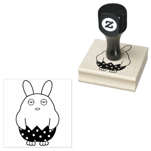 Verveelde Bunny Chick 02 Rubberstempel (Gestempeld)