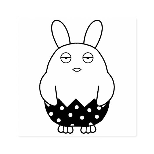 Verveelde Bunny Chick 02 Rubberstempel (Afrduk)