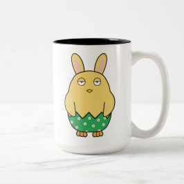 Verveelde Bunny Chick 02 Tweekleurige Koffiemok