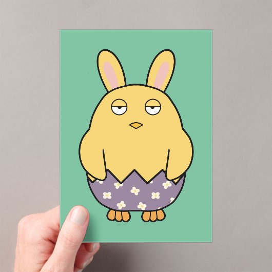 Verveelde Bunny Chick 03 Acryl Uitnodigingen (Insitu (Draagbaar))