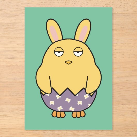 Verveelde Bunny Chick 03 Acryl Uitnodigingen (Voorkant)