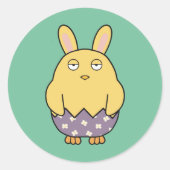 Verveelde Bunny Chick 03 Ronde Sticker (Voorkant)