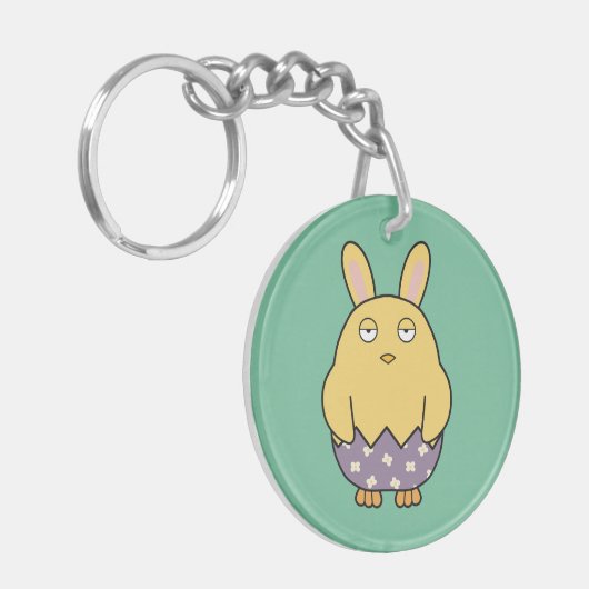 Verveelde Bunny Chick 03 Sleutelhanger (Voorkant Links)