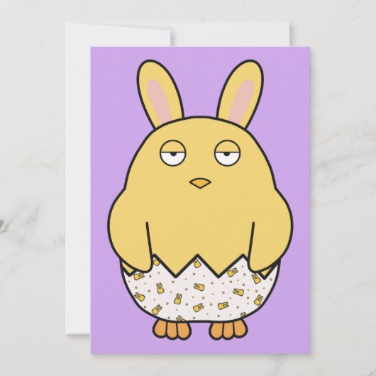 Verveelde Bunny Kuiken Kaart (Voorkant)