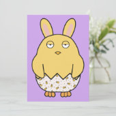Verveelde Bunny Kuiken Kaart (Staand voorkant)