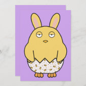 Verveelde Bunny Kuiken Kaart (Voorkant / Achterkant)