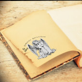 Verveelde engel meisje houten stempel