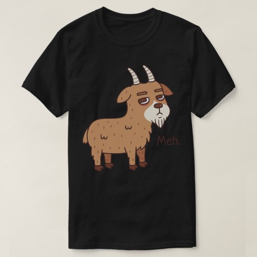 Verveelde Geit Goes Meh Grappige Pun T-shirt (Design voorkant)