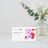 Verveelde Kawaii Boon en Chocolade Dromen Visitekaartje (Staand voorkant)